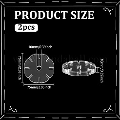 アクリルブレスレット作成ボード2個  編み物道具  花  透明  7.5x1x7.5cm  穴：10mm&nbsp;DIY-FG0006-50