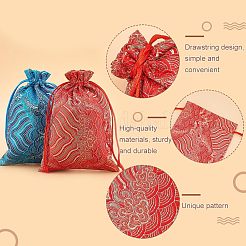 21Pcs 7 Colors Polyester Pouches&nbsp;ABAG-NB0001-28