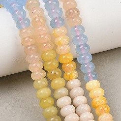天然石ホワイトジェイドビーズ連売り  染め  滑らかなロンデル  ミックスカラー  8~8.5x5~5.5mm  穴：1mm  約75~78個/連  15.35''（39~40センチメートル）&nbsp;G-NH0006-A15-01