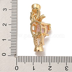 Brass Micro Pave Cubic Zirconia Fold Over Clasps&nbsp;KK-U037-26G-03