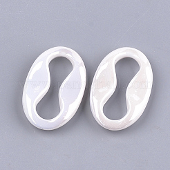 アクリル模造パールリンクリング  ABカラー  オーバル  貝殻色  34x21x5mm&nbsp;OACR-S024-44