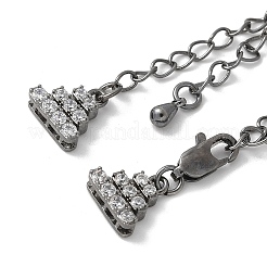 Brass Micro Pave Cubic Zirconia Chain Extender with Glass&nbsp;KK-U052-20B