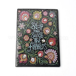 Rectangle DIY Floral & Word Pattern Diamond Painting Imitation Leather NoteBook&nbsp;DIY-WH0257-22