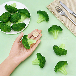 人工食品ミニチュアPVC野菜ブロッコリー  ドールハウスの小道具の装飾アクセサリー用  グリーン  51.5x60.5x38.5~39mm&nbsp;DJEW-WH0039-199