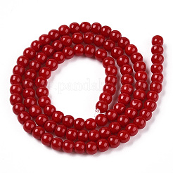 Opaque Solid Color Glass Beads Strands&nbsp;GLAA-T032-P10mm-M