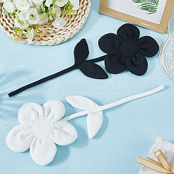 2Pcs 2 Colors Polyester & Cotton Flower Lapel Pins for Clothes&nbsp;JEWB-CY0001-05