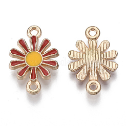 合金エナメルコネクター  花  ライトゴールド  ミックスカラー  12.5x19x3mm  穴：1.5mm&nbsp;PALLOY-R119-11