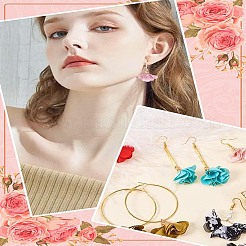 布製ペンダント26色13個  アクリルパーツ  花  ミックスカラー  25~30x28~35mm  穴：2mm  2個/カラー&nbsp;FIND-LP0002-04