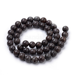 Natural Brown Snowflake Obsidian Beads Strands&nbsp;G-S259-12-8mm