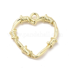 合金ペンダント  中空  ハート  ライトゴールド  23.5x24.5x3mm  穴：2.1mm&nbsp;X-FIND-H032-01LG