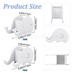 2セット2スタイルのかわいい動物木製ペンホルダー  メイクブラシホルダー  象とクジラの形  ホワイト  175x65x100ミリ＆175x75x100mm  1セット/スタイル&nbsp;AJEW-CP0005-23