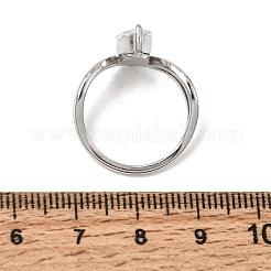 316L Stainless Steel Cubic Zirconia Finger Rings&nbsp;SA-CBAB122-07P-01