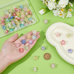 80Pcs 8 Colros Transparent Acrylic Pendants&nbsp;OACR-BM0001-06