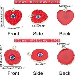 24Pcs 2 Style Druzy Resin Pendants&nbsp;RESI-FH0001-38
