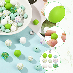 64Pcs Round & Rondelle Food Grade Eco-Friendly Silicone Beads&nbsp;SIL-SP0001-19B
