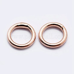 スターリングシルバーは、丸カンを閉じた  ラウンド  ローズゴールド  22ゲージ  4x0.6mm  内径：2.5mm  約300個/10g&nbsp;STER-F036-03RG-0.6x4