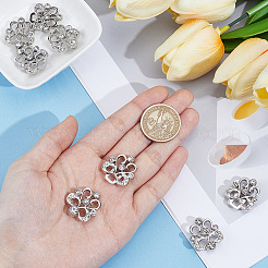 4Pcs Flower Alloy Crystal Rhinestone Adjustable Jean Button Pins&nbsp;FIND-CY0002-27P