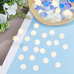 装飾アクセサリー  PVCプラスチック製のスパンコール/スパンコールペンダント  フラットラウンド  カラフル  15.5x0.1mm  穴：1.4mm  387個/セット&nbsp;KY-WH0056-08B