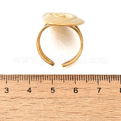 304ステンレススチールカフリング  18KGP本金メッキ  巻き貝  30.5x19mm  内径: 調節可能&nbsp;RJEW-E437-01G-04