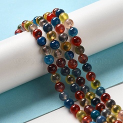 Natural Dyed & Heated Runny Agate Beads Strands&nbsp;G-K356-A01-01
