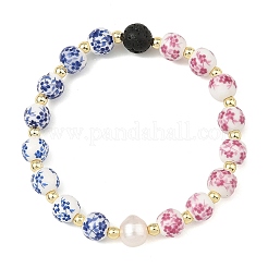 Handmade Printed Porcelain Beaded Bracelets&nbsp;BJEW-JB14222