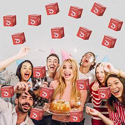 誕生日用厚紙 DIY サプライズギフトボックス クリエイティブ バウンスボックス セット  濃いピンク  バウンスボックス: 14.6x7.5x0.15cm&nbsp;DIY-WH20031-064D