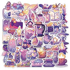 魔法のポーション素材印刷PVCステッカーラベル50個  自己接着  スーツケース用  スケートボード  冷蔵庫  ヘルメット  携帯電話のシェル  混合図形  34~77x17.5~77x0.3mm&nbsp;STIC-E006-06