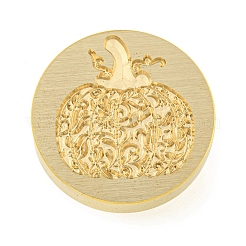 ハロウィンシリーズ ワックスシーリング 真鍮スタンプヘッド  ワックスシーリングスタンプ用  ゴールドカラー  カボチャ  25x14mm  内径：7mm&nbsp;AJEW-M039-01R