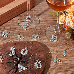 Brass Wine Glass Charms&nbsp;AJEW-GA00015