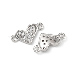 SHEGRACE Brass Micro Pave Clear Cubic Zirconia Connector Charms&nbsp;XGRQ3P860-597P