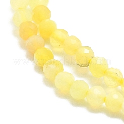 天然石イエローオパールビーズ連売り  多面カット  ラウンド  2mm  穴：0.5mm  約215個/連  15.16''~15.55''（38.5~39.5センチメートル）&nbsp;G-P457-A01-18