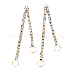 Brass Pave Crystal Rhinestone Chain with Ring Big Pendants&nbsp;KK-N216-423-03LG
