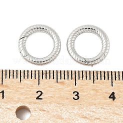 スターリングシルバースプリングゲートリング925個  ストライプ 楕円形  プラチナ  12x2mm&nbsp;STER-S012-09P