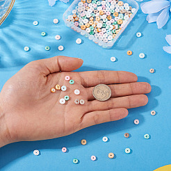 200個 10色天然シェルビーズ連売り  ディスク  染め  ミックスカラー  6~6.5x1~3.5mm  穴：1mm  20個/カラー&nbsp;BSHE-TA0001-19