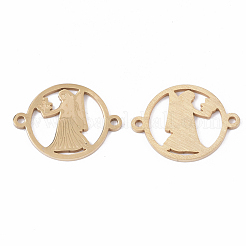 201 ステンレススチールリンクコネクター  星座  フラットラウンド  ゴールドカラー  乙女座  21x16x1mm  穴：1.4mm&nbsp;STAS-N087-22-03G