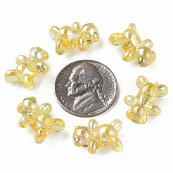 透明なアクリルビーズ  ABカラーメッキ  クマ  ライトカーキ  16x13x8.5mm  穴：2mm  約700個/500g&nbsp;MACR-S154-127-C05