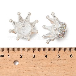 合金ラインストーンクラウンビーズ  ビーズペン用のフォーカルビーズ  キーホルダーとジュエリー  銀  25.5x23.5x13.5mm  穴：2.5mm&nbsp;LS-FIND-NH0001-19S