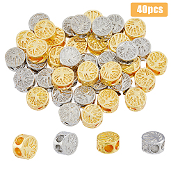 40Pcs 2 Colors Brass Beads&nbsp;KK-FH0005-64