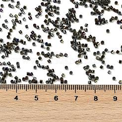 電気めっきガラスシードビーズ  虹彩  シリンダー  カラフル  1.6x1.3mm  穴：0.8mm  約60000個/ポンド&nbsp;SEED-H003-10L