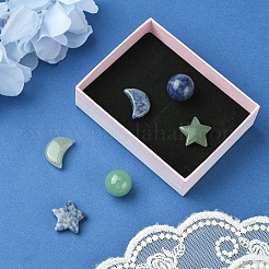 Natural Gemstone Healing Moon & Star & Round Ornaments&nbsp;AJEW-FS0001-12A