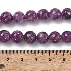 天然レピドライト/パープルマイカストーンビーズ連売り  ラウンド  8.5~9.3mm  穴：0.8mm  約43~44個/連  15.16''~15.43''（38.5~39.2センチメートル）&nbsp;G-C270-O05-14