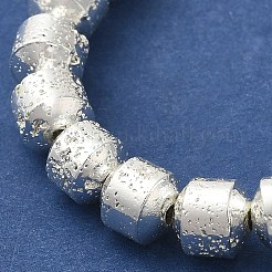 電気メッキされた天然溶岩岩ビーズ連売り  コラム  銀メッキ  6x6mm  穴：1.2mm  約62個/連  15.75インチ（40cm）&nbsp;G-L606-B02-01F