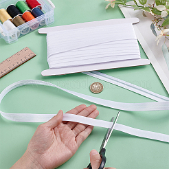 25mポリエステルリボン  洋服アクセサリー用  ホワイト  5/8インチ（15mm）  約27.34ヤード（25m）/セット&nbsp;OCOR-BC0009-73B