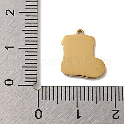 クリスマステーマ 304 ステンレススチール エナメルチャーム  14KGP本金メッキ  クリスマスソックス  13x12x1mm  穴：1mm&nbsp;STAS-Z093-02I