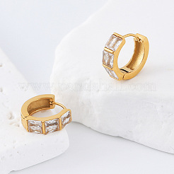 304 Stainless Steel Pave Cubic Zirconia Hoop Earrings for Women&nbsp;JH6126