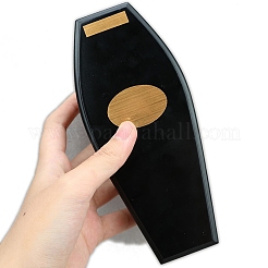 木製の小さな棺  マイクロランドスケープドールハウス装飾  ふり用小道具アクセサリー  ブラック  176x37mm&nbsp;PW-WGFEC16-03