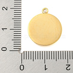 304ステンレスペンダント  エナメル  蝶と花のチャームが付いたフラットラウンド  14KGP本金メッキ  18x18x2mm  穴：1.4mm&nbsp;STAS-L080-014G-01