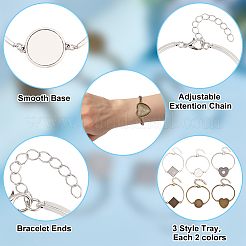 DIY Blank Dome Alloy Bracelet Making Kits&nbsp;DIY-GO0002-22