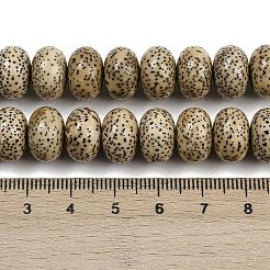 天然ルドラークシャ菩提樹シードビーズ連  数珠  ブッダ釈迦ビーズ  ディスク  ダークカーキ  12.5~13x8~8.5mm  穴：1mm  約120個/連  39.76''（101センチメートル）&nbsp;WOOD-B010-D03-9x13mm