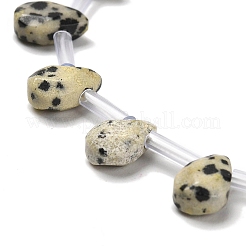 天然石ダルメシアンジャスパービーズ連売り  多面カット  ティアドロップ  トップ掘削  9x6x4mm  穴：0.8mm  約30~32個/連  16.54''（42センチメートル）&nbsp;G-Q167-A20-02